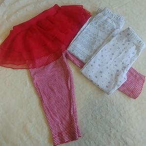 Carter's 3 pairs holiday leggings 18 mo
